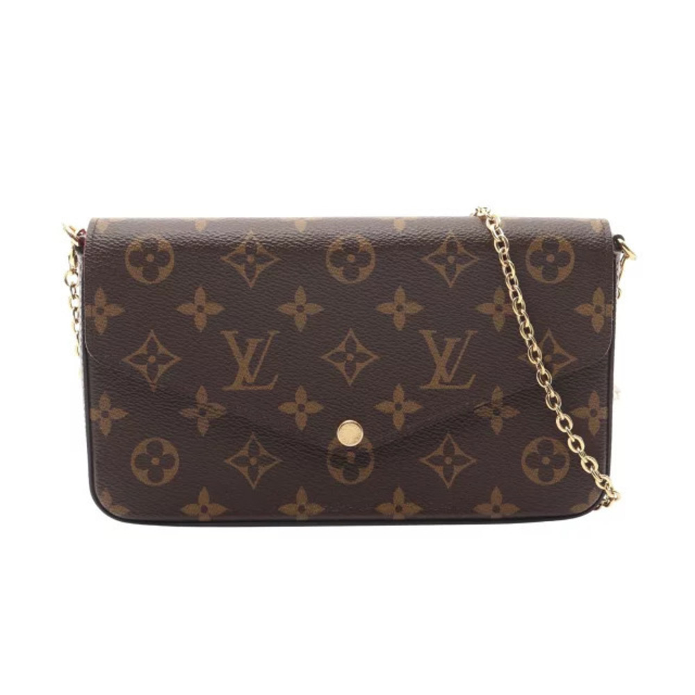 Louis Vuitton Pochette Felicie Monogram Fuschia Pink Shoulder Bag Canvas Brown